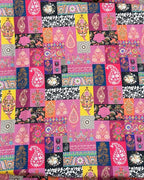 Peach Colour Digital Patchwork Printed Saree