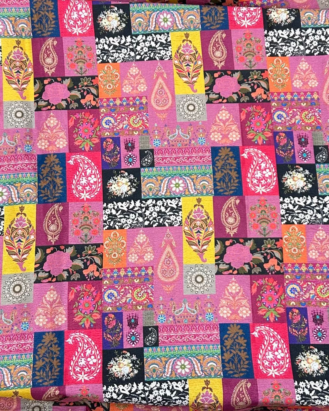 Peach Colour Digital Patchwork Printed Saree