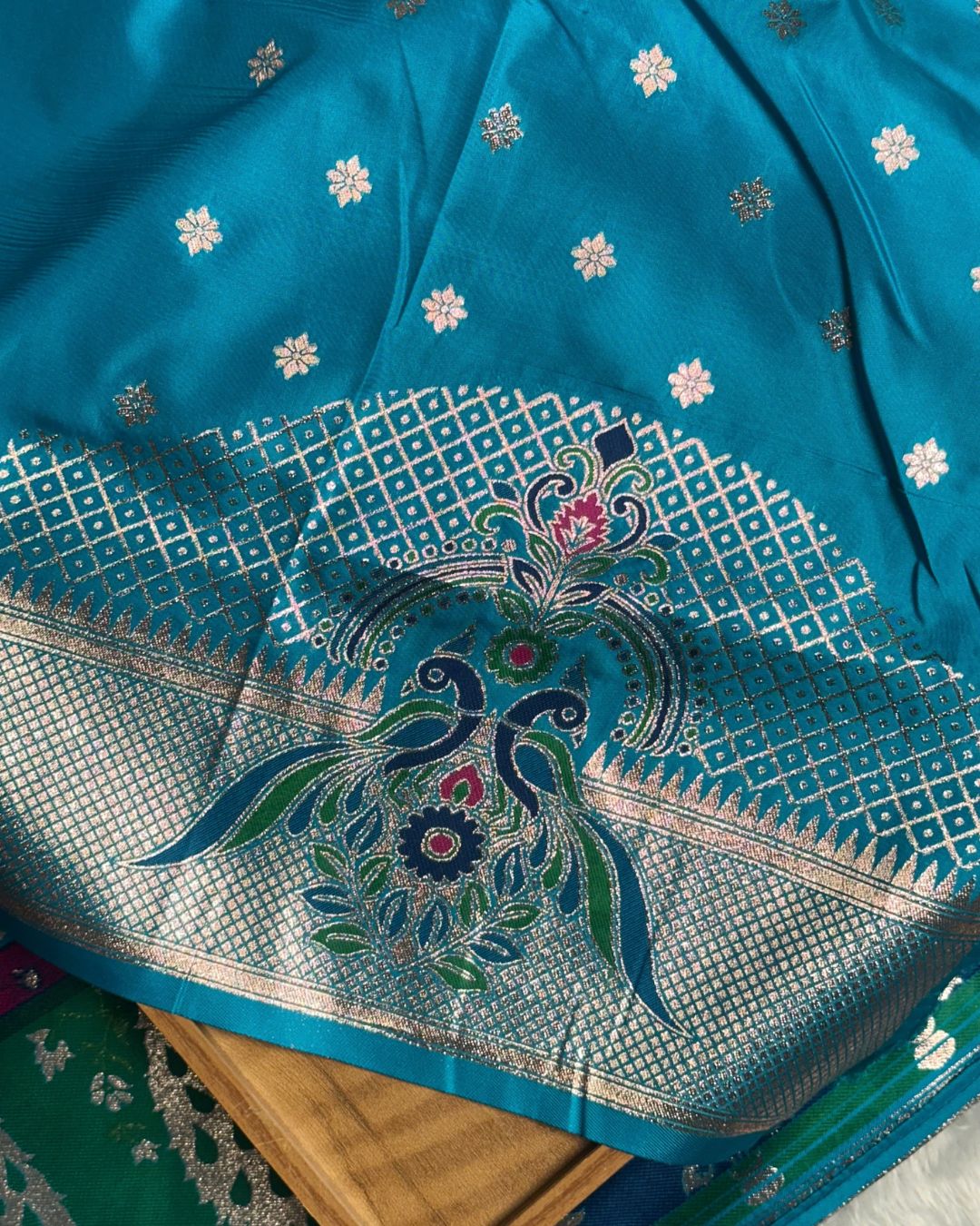 Blue Colour Paithani Saree