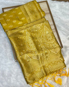 Golden Yellow Colour Dola Silk Saree