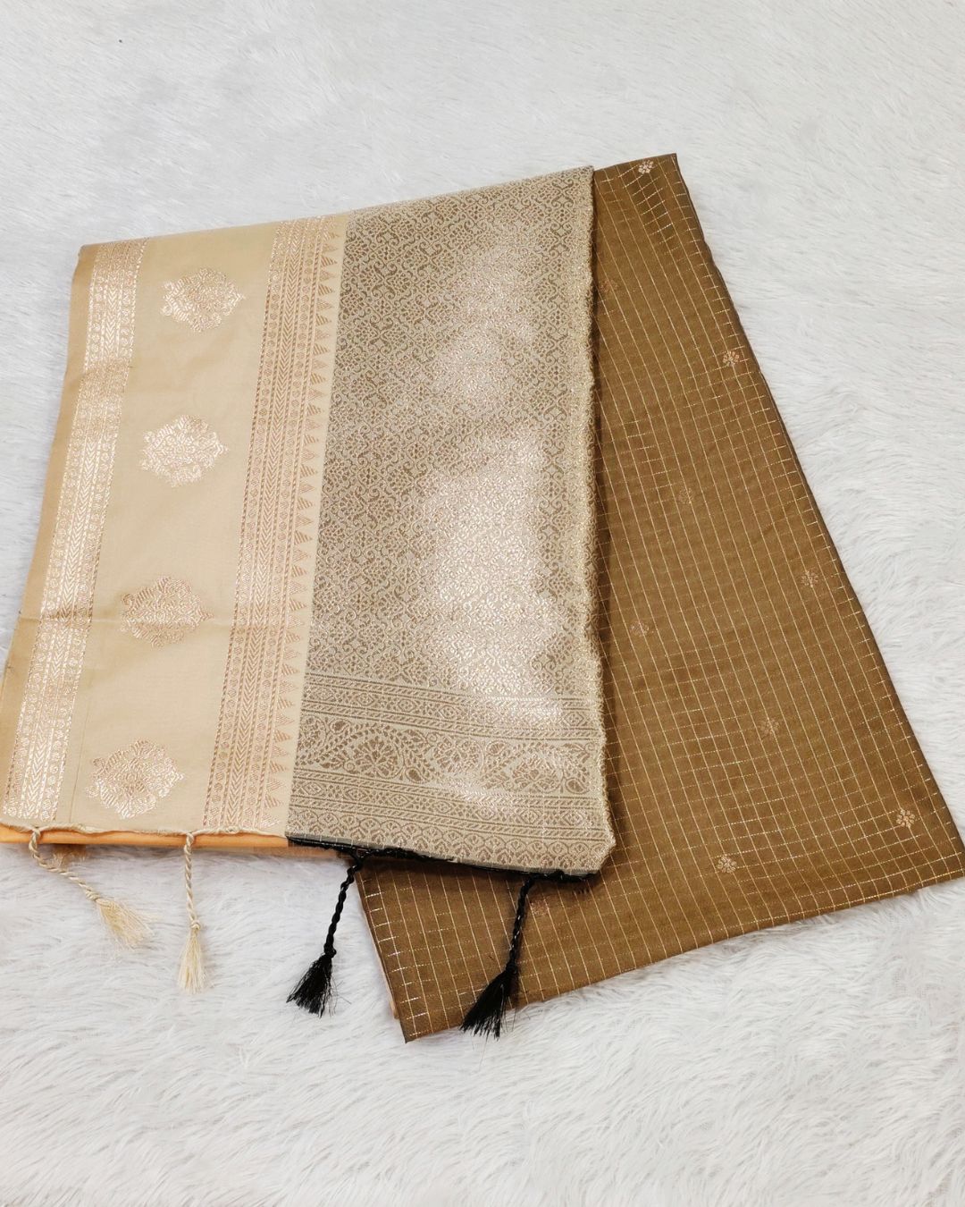 Old Gold Colour Soft Silk Saree