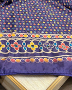 Purple Colour Chinnon Silk Mirror Work Saree