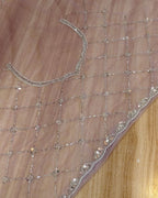 Lavender Colour Soft Net Heavy Work Saree