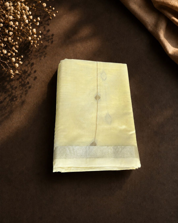 Lemon Yellow Colour Chanderi Cotton Saree