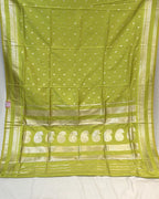 Parrot Green Colour Soft Peshwai Saree