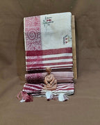 Off White Colour Cotton Warli Design Saree