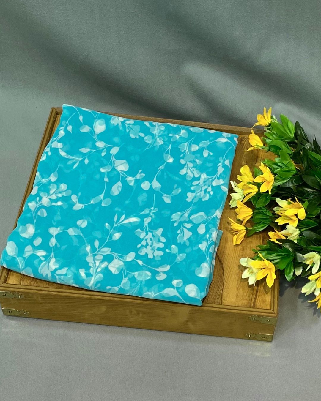 Sky Blue Colour Georgette Saree