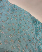 Pista Colour Bandhani Georgette lace Border Saree