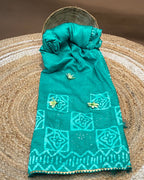 Rama Green Colour Batik Cotton Saree
