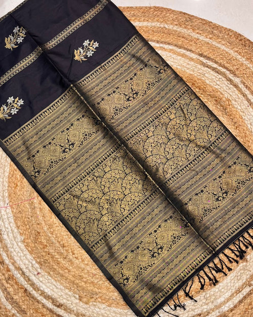 Black Colour Soft South Silk Saree
