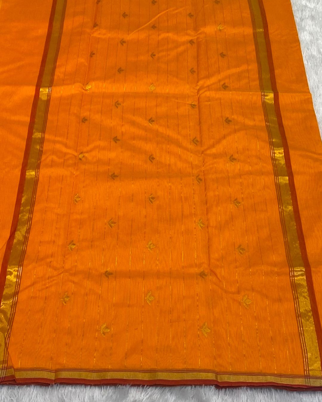 Orange Colour Handloom Chanderi Saree