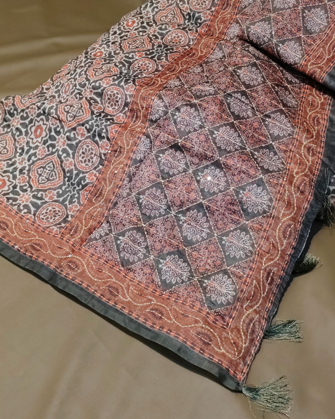 Grey Colour Soft Cotton Saree