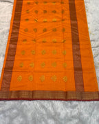 Orange Colour Handloom Chanderi Saree