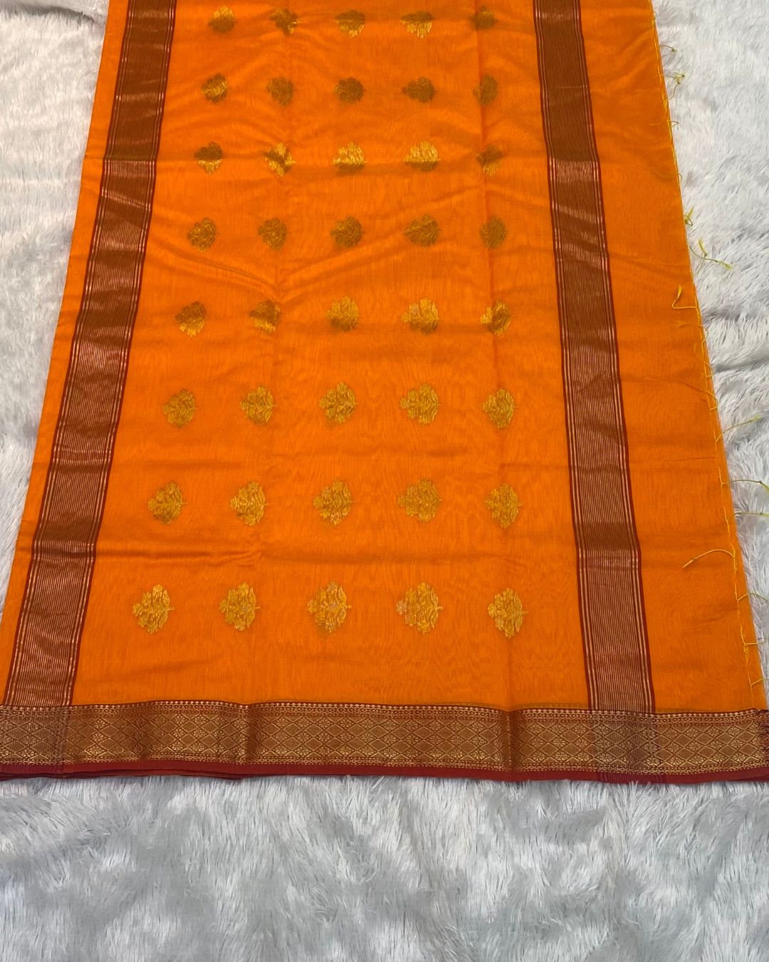 Orange Colour Handloom Chanderi Saree