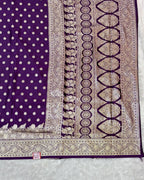 Wine Colour Soft Peshwai Saree