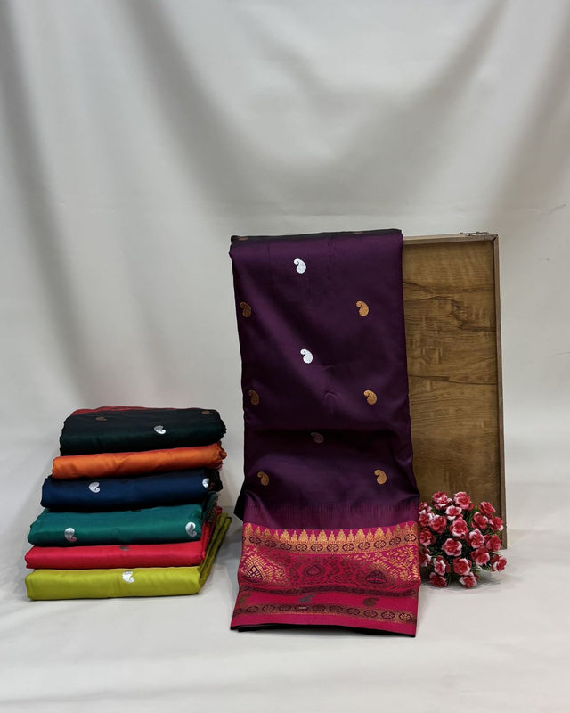 Silk Paithani Saree with Contrast Blouse