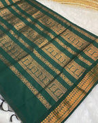 Orange Colour Gadwal Cotton Silk Saree