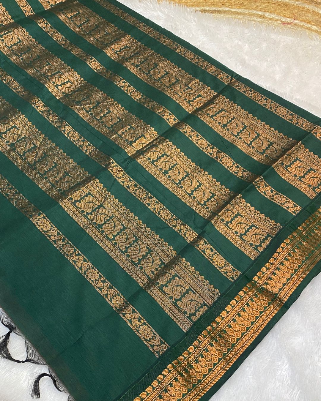Orange Colour Gadwal Cotton Silk Saree