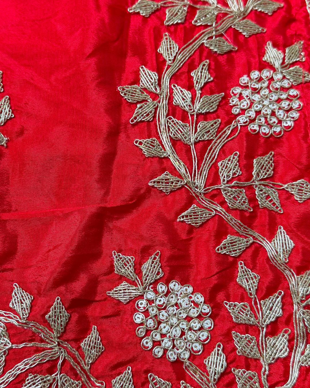 Red Colour HO Art Silk  Saree with Katdana Work