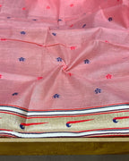 Light Pink Colour Cotton Meenakari Work Saree