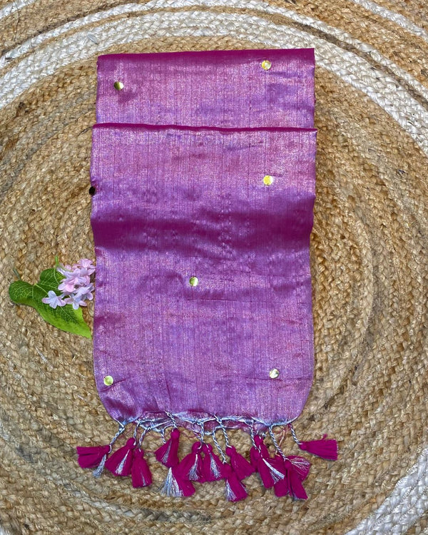 Pink Colour Raga Tissue Silk Saree