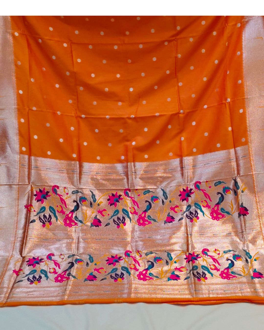 Orange Colour Silk Paithani Saree