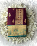 Wine Colour Semi Silk Zari Saree
