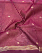 Wine Colour Cotton Jamdani Saree with Sequin Work