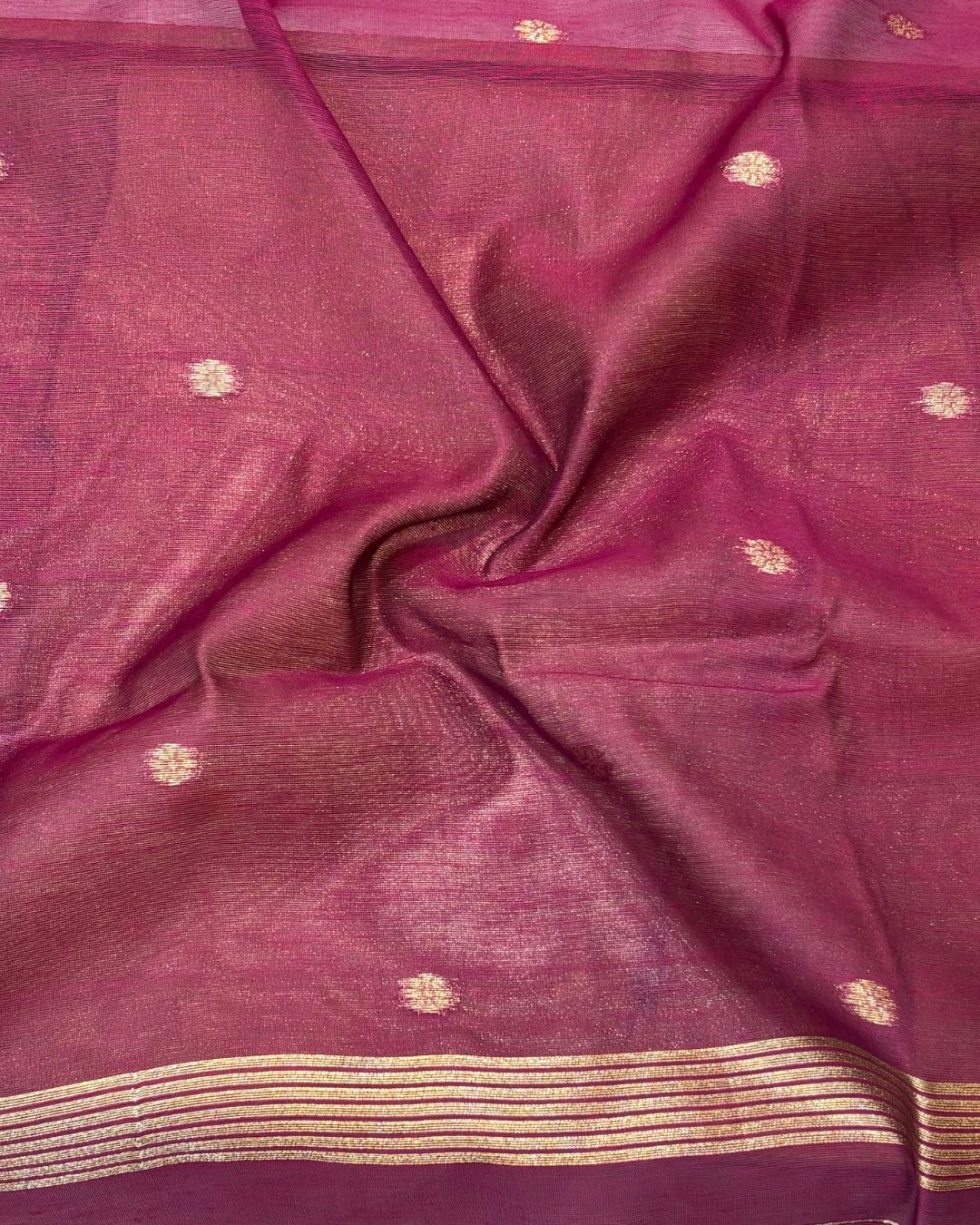 Wine Colour Cotton Jamdani Saree with Sequin Work