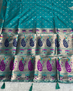 Teal Green Colour Paithani Saree
