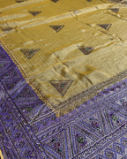 Yellow Colour Shimmer Georgette Dual Shine Wok Border Saree