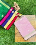Baby Pink Colour Chanderi Cotton Saree