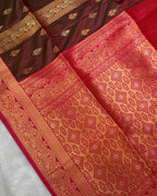 Coffee Brown Colour Semi Silk Contrast Border Zari Saree