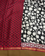 Mal Cotton Kalamkari Printed Saree with Contrast Blouse