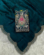 Morpankhi Colour Fandy Saree With Heavy work Blouse Piece