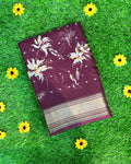Wine Colour Viscose Saree
