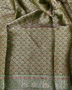 Mehendi Green Colour Shimmer Georgette Saree With Swarovski Work