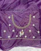 Dark Orchid Colour Soft Net Cutwork border Saree