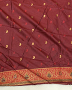 Dark Green Colour Silk Paithani Saree with Contrast Blouse