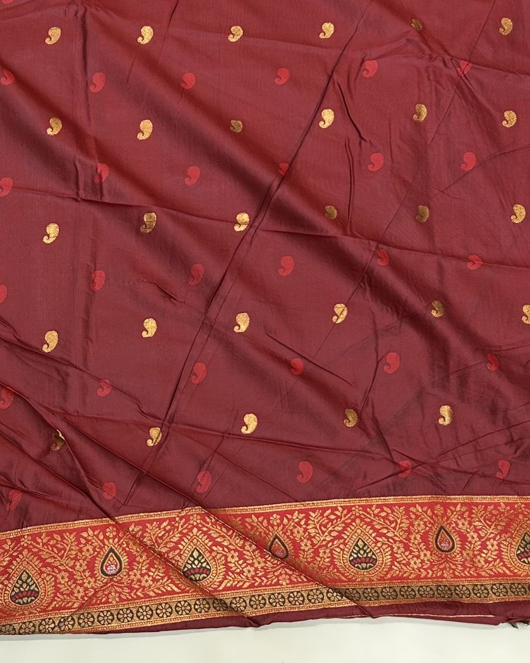 Dark Green Colour Silk Paithani Saree with Contrast Blouse