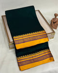 Dark Morpankhi Colour Irkal/Ilkal Cotton Saree
