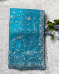 Sky Blue Colour Soft Net Cutwork border Saree
