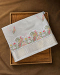 Grey Colour  Peacock Embroidery Cotton Saree