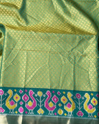 Mehendi Green Colour Dual-Shade Saree with Patola Design Border