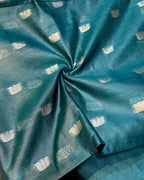 Rama Green Colour Cotton Jamdani Saree with Sequin Work