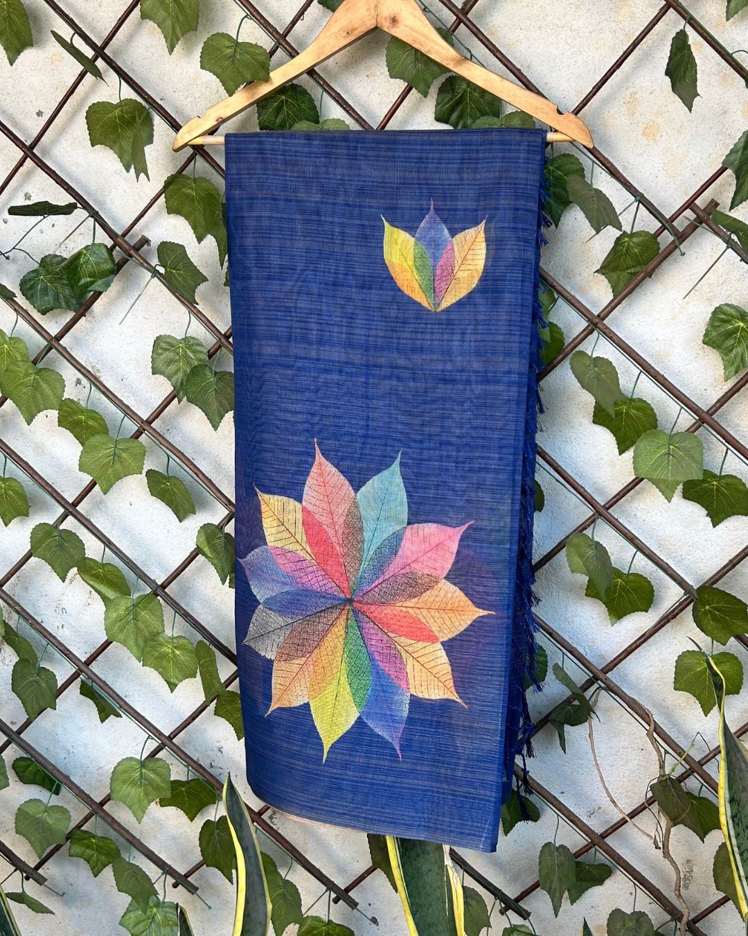 Blue Colour Cotton Tissue Saree