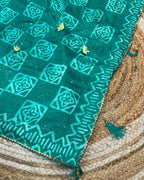 Rama Green Colour Batik Cotton Saree