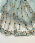 Sky Blue Colour Soft Net Stone Work Saree