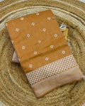 Mustard Yellow Colour Cotton Saree