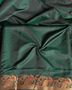 Maroon Colour Satin Silk Paithani with Meenakari Peacock Butti